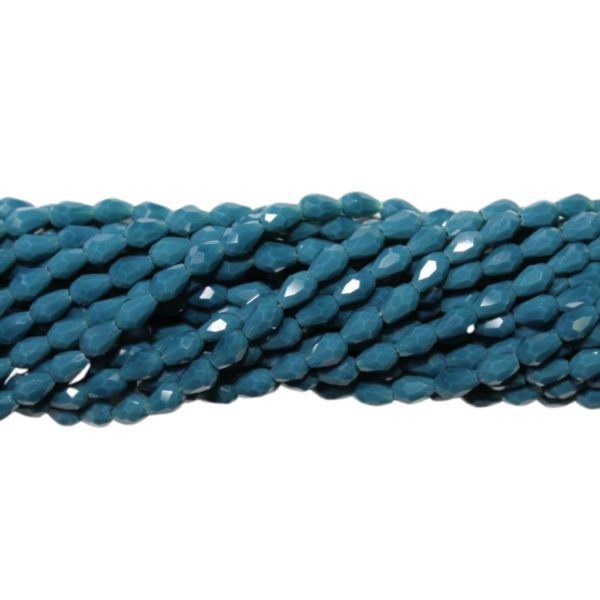 Mini Drop - 6mm - Faceted - Teale - 46cm Strand