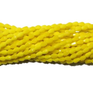 Mini Drop - 6mm - Faceted - Yellow - 46cm Strand