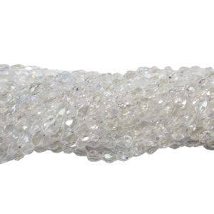 Mini Drop - 6mm - Faceted - Clear - 46cm Strand