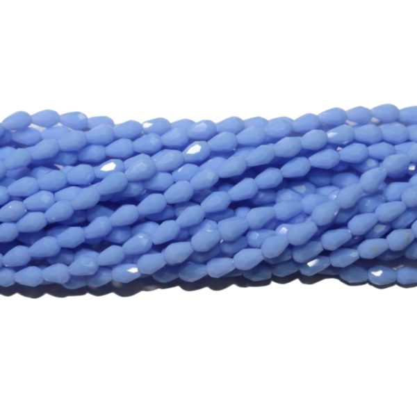 Mini Drop - 6mm - Faceted - Light Blue - 46cm Strand