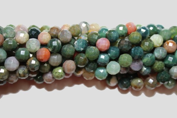 Indian Agate - 10mm Round Faceted - 38cm Strand