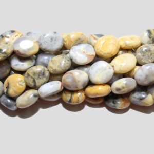 Crazy Lace Agate - 10 x 8mm Flat Oval - 40cm Strand