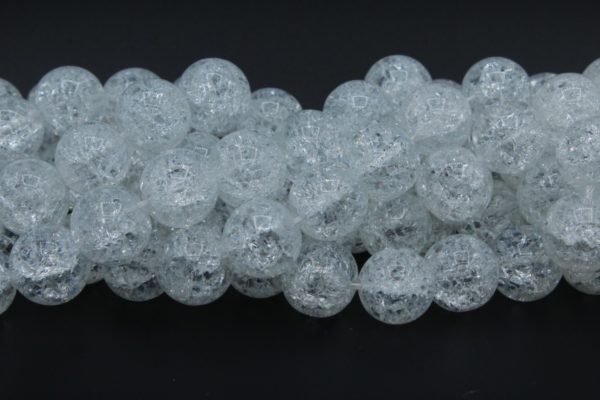 Crackle Beads - 8mm - Clear - 37cm