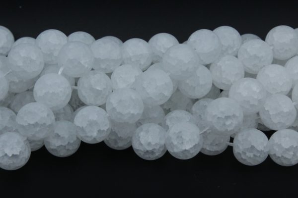 Crackle Beads - 8mm - Matte Clear - 37cm