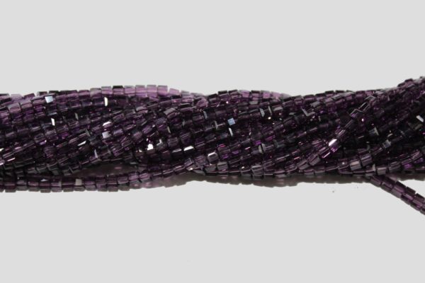 Cube - 3mm - Amethyst - 48cm Strand