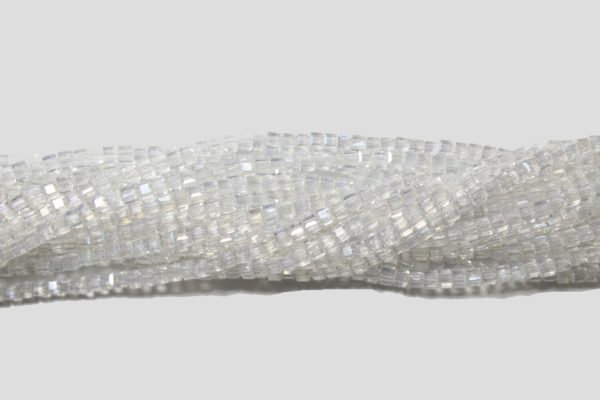 Cube - 3mm - Crystal - 48cm Strand