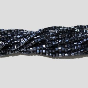 Cube - 3mm - Hematite - 48cm Strand