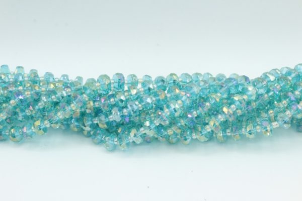 Faceted Spacer - 8mm - 66cm Strand - Aqua AB