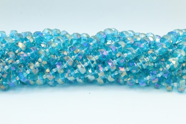 Faceted Spacer - 10mm - 62cm Strand - Aqua AB