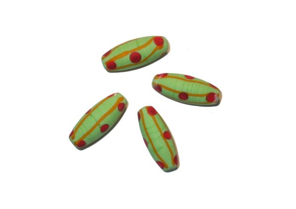 Czech Lampwork - 19 x 12mm Barrel Glass Bead