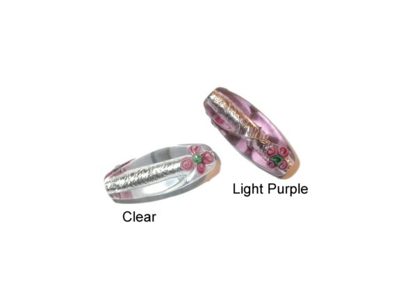 Czech Lampwork - 28 x 12mm Foil Oval Glass Bead