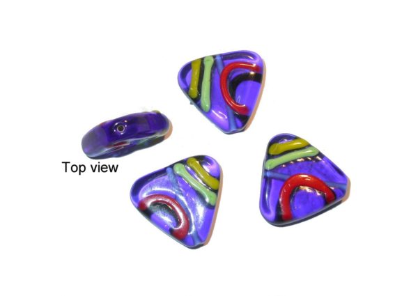 Czech Lampwork - 24mm Triangle Glass Bead