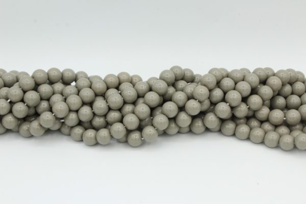 8mm Filler Bead - Dark Grey - 40cm Strand
