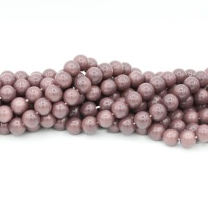 8mm Filler Bead - Dark Aubergine - 40cm Strand