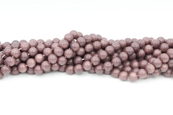 8mm Filler Bead - Dark Aubergine - 40cm Strand