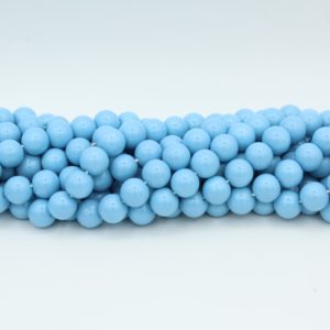 8mm Filler Bead - Light Blue - 40cm Strand