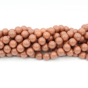 8mm Filler Bead - Light Brown - 40cm Strand