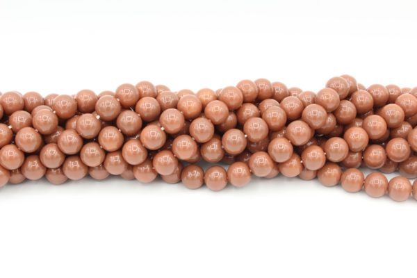 8mm Filler Bead - Light Brown - 40cm Strand