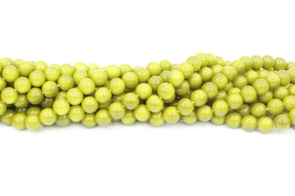 8mm Filler Bead - Olive - 40cm Strand