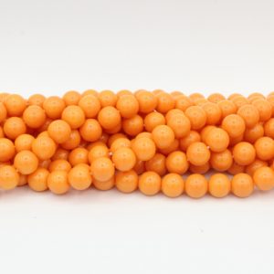 8mm Filler Bead - Orange - 40cm Strand