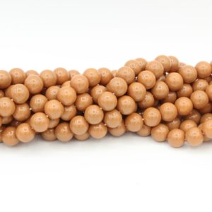 8mm Filler Bead - Tan - 40cm Strand