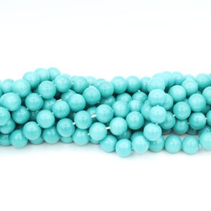 8mm Filler Bead - Teale - 40cm Strand