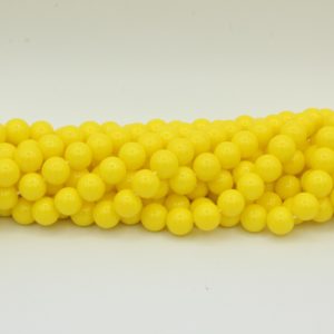 8mm Filler Bead - Yellow - 40cm Strand