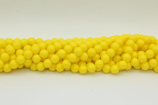 8mm Filler Bead - Yellow - 40cm Strand