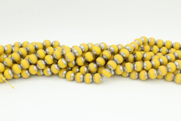 Yellow Opaque Matte / Silver - 10mm - 37cm