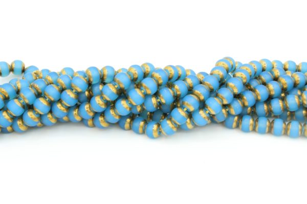 Aqua Opaque Matte / Gold - 10mm - 37cm