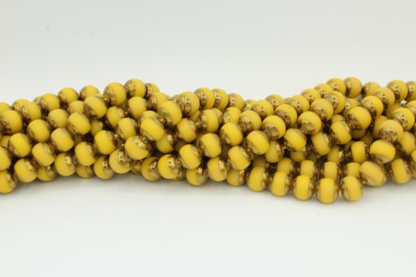 Yellow Opaque Matte / Gold - 10mm - 37cm