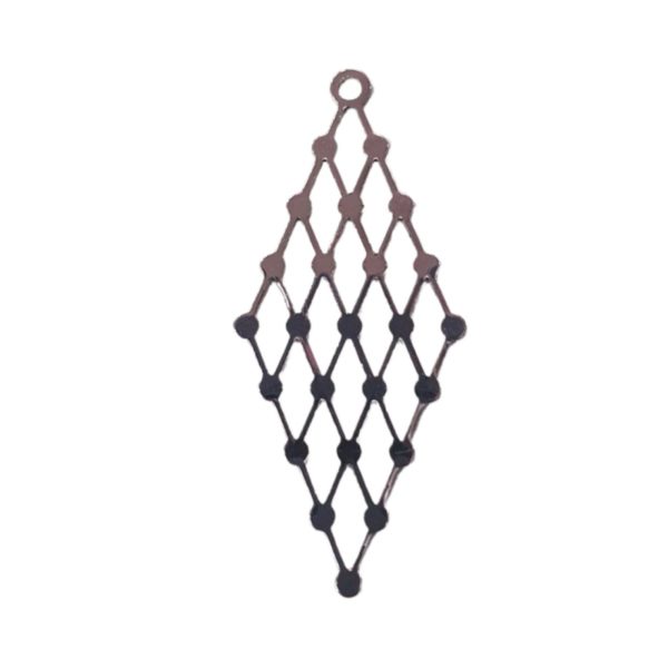 33 x 15mm Mesh Drop - Antique Silver