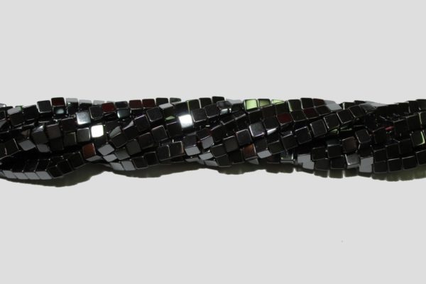 Hematite - 4mm Cube - 40cm Strand