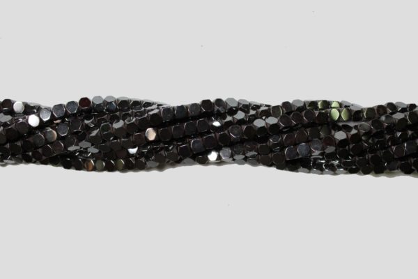 Hematite - 3mm Cube - Cut Corner - 40cm Strand