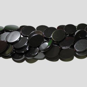 Hematite - 18 x 13mm Flat Oval - 40cm Strand