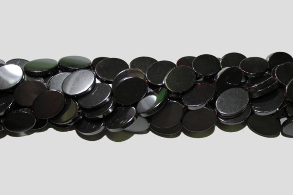 Hematite - 18 x 13mm Flat Oval - 40cm Strand