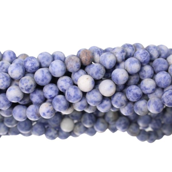 Blue Spot Jasper Matte - 8mm Round - 39cm Strand