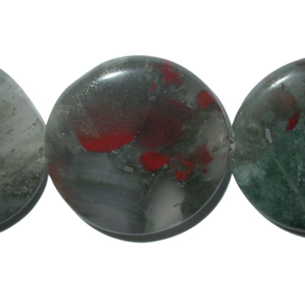 Blood Jasper - 30mm Coin - 18cm Strand