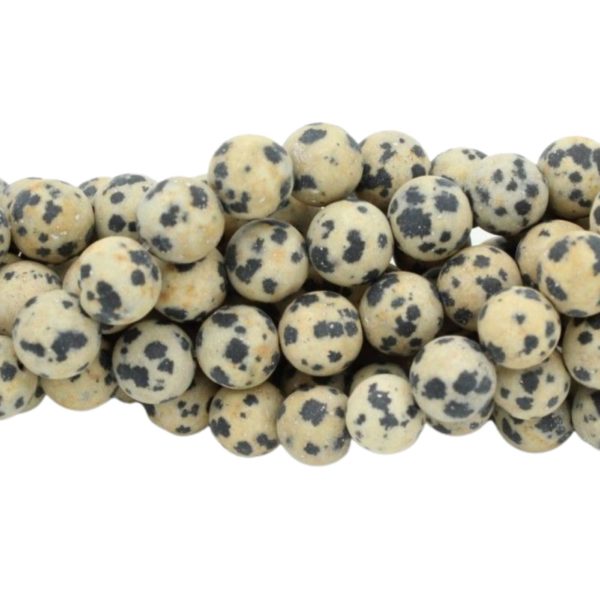 Dalmation Jasper - Matte - 8mm Round - 40cm Strand