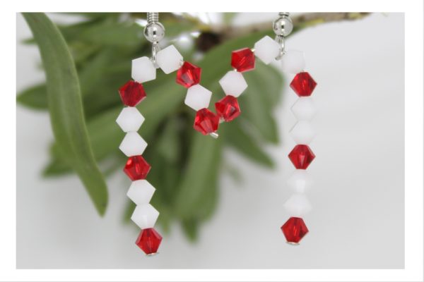 Crystal XMAS Candy Cane Earring - B