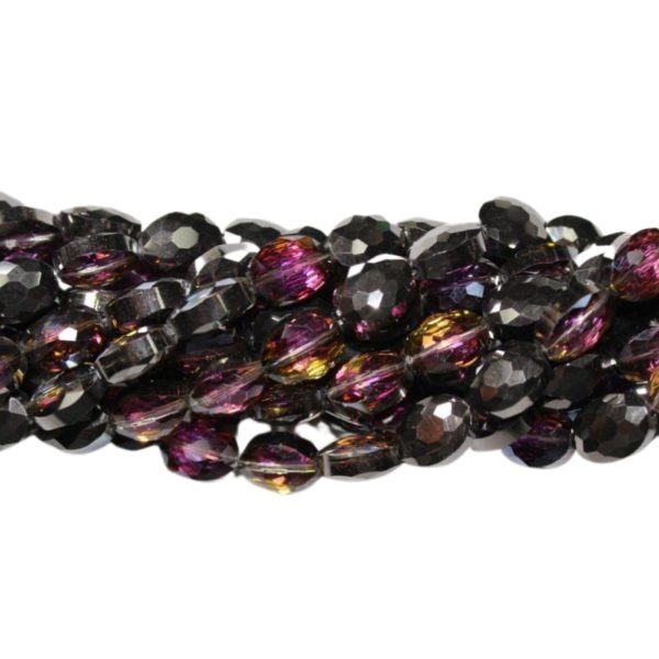 Faceted Oval - 12mm - Volcano - 36cm Strand