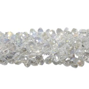 Faceted Side Drilled Oval - 12mm - AB - 27cm Strand