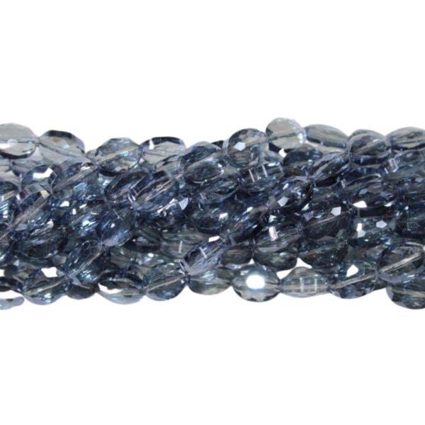 Faceted Oval - 12mm - Light Blue - 36cm Strand