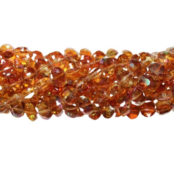 Faceted Side Drilled Oval - 12mm - Copper - 27cm Strand