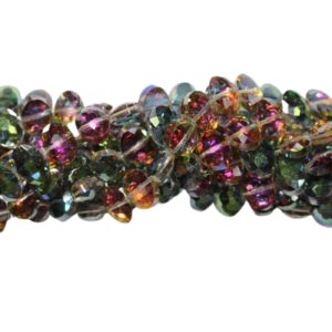 Faceted Side Drilled Oval - 12mm - Irri Green - 27cm Strand