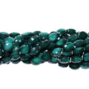 Faceted Oval - 12mm - Opaque Teale - 36cm Strand