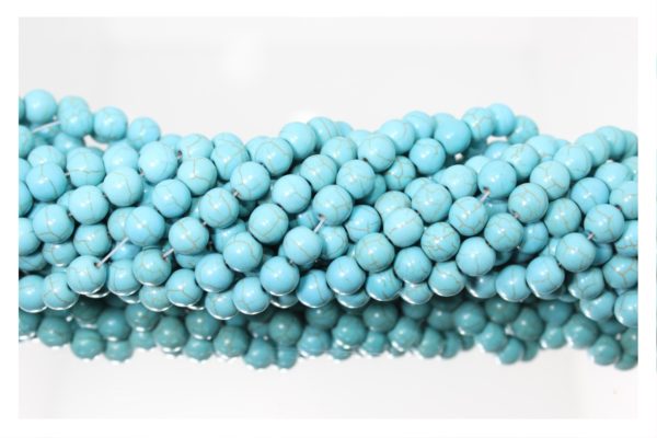 Imitation Howlite - 4mm Round - Blue - 39cm Strand