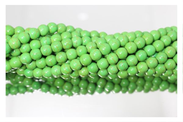 Imitation Howlite - 4mm Round - Green - 39cm Strand