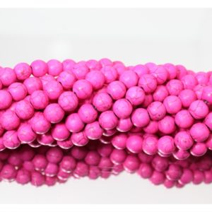 Imitation Howlite - 8mm Round - Matte Pink - 39cm Strand