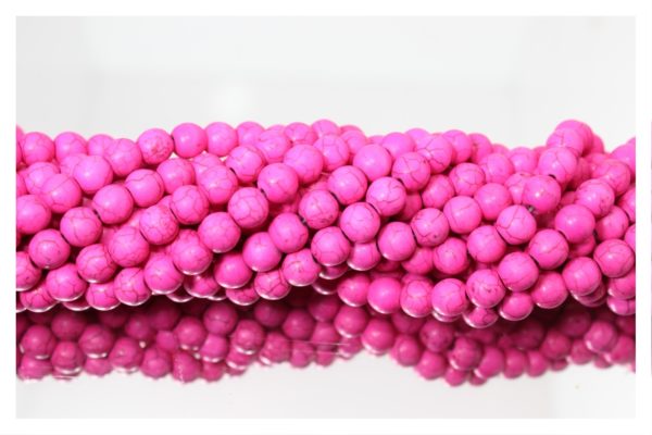 Imitation Howlite - 8mm Round - Matte Pink - 39cm Strand